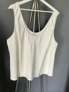 White Scoop Neck Tank Top